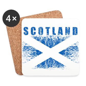 Schottland Flagge 008 AllroundDesigns - Untersetzer (4er-Set) - Weiß - Vorne