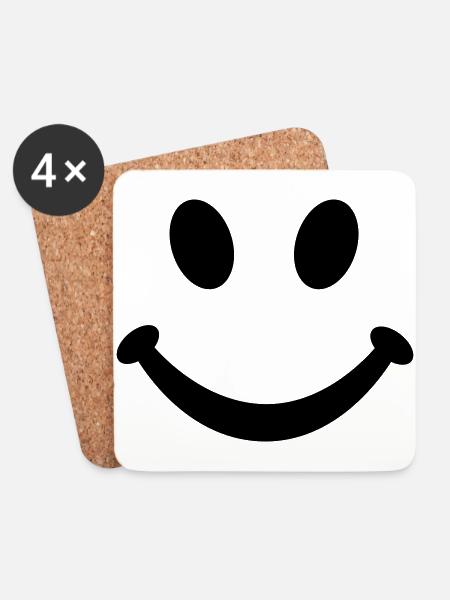 Smiley Smile - Coasters (set of 4) - white