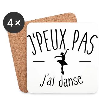 Je peux pas j'ai danse - Dessous de verre (lot de 4) - blanc - Devant