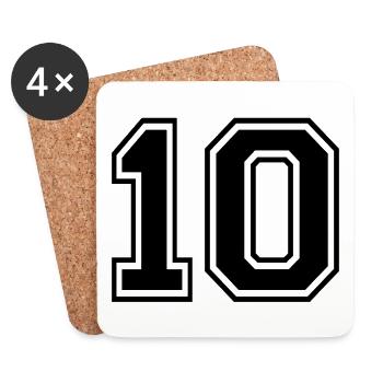 10 - Rugby style sport - Jersey Shirt Design - Dessous de verre (lot de 4) - blanc - Devant