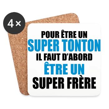 pour être un super tonton - Dessous de verre (lot de 4) - blanc - Devant