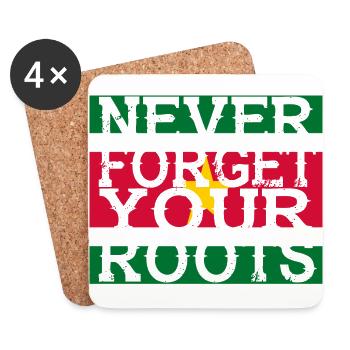 never forget roots home Suriname - Untersetzer (4er-Set) - Weiß - Vorne