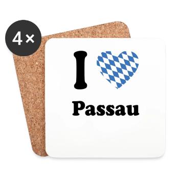 i love bayern bavaria Passau - Untersetzer (4er-Set) - Weiß - Vorne