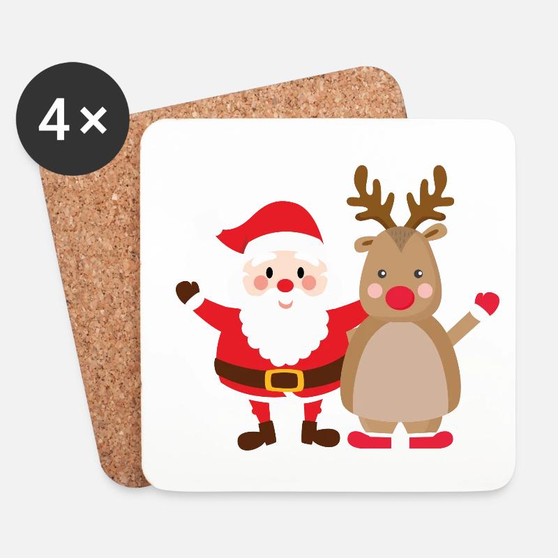 rudolph santa - Untersetzer (4er-Set) - Weiß