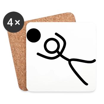 Stickman goalie - Coasters (set of 4) - white - Front