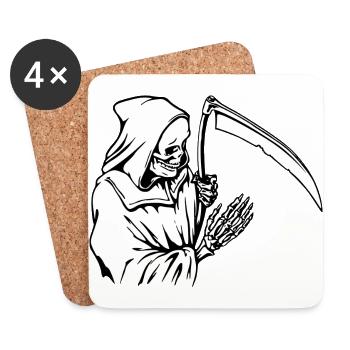 os du squelette squelette osseux crâne schaedel114 - Dessous de verre (lot de 4) - blanc - Devant