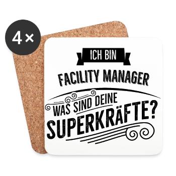 Facility Manager - Untersetzer (4er-Set) - Weiß - Vorne
