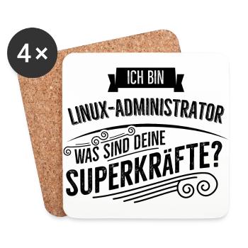 Linux Administrator - Untersetzer (4er-Set) - Weiß - Vorne