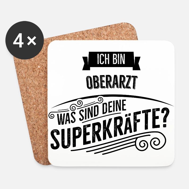 Oberarzt - Untersetzer (4er-Set) - Weiß