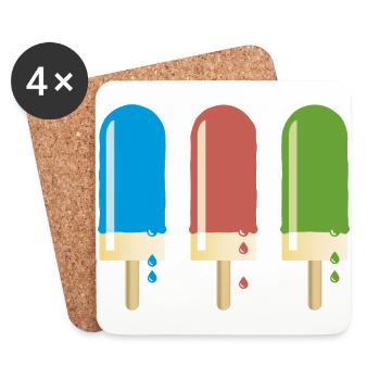 Eis am Stiel leckere Eiscreme Sommerhitze Milcheis - Untersetzer (4er-Set) - Weiß - Vorne