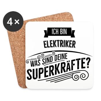Elektriker - Untersetzer (4er-Set) - Weiß - Vorne