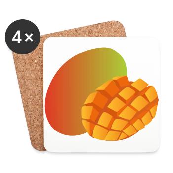 mango veggie vegetables fruits8 - Coasters (set of 4) - white - Front