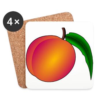 veggie Veggie pêche pêche fruits16 - Dessous de verre (lot de 4) - blanc - Devant