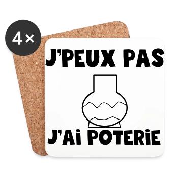 J'PEUX JAI POTERIE - Dessous de verre (lot de 4) - blanc - Devant