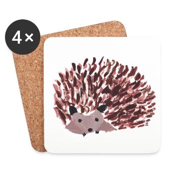 Hedgehog - Coasters (set of 4) - white - Front