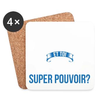 Bourguignon super pouvoir homme - Dessous de verre (lot de 4) - blanc - Devant