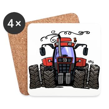 0251 Red tractor 1255 - Coasters (set of 4) - white - Front