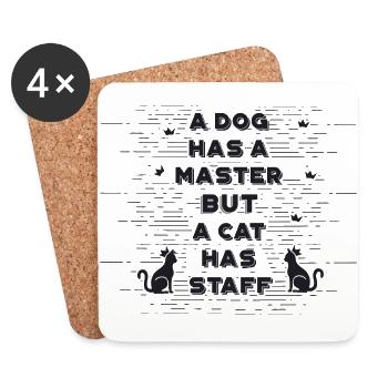 cat - Coasters (set of 4) - white - Front