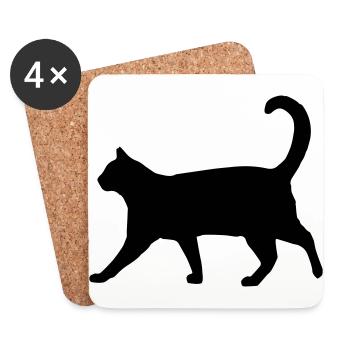 Proud cat - Coasters (set of 4) - white - Front
