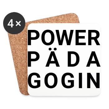 Powerpädagogin - Untersetzer (4er-Set) - Weiß - Vorne