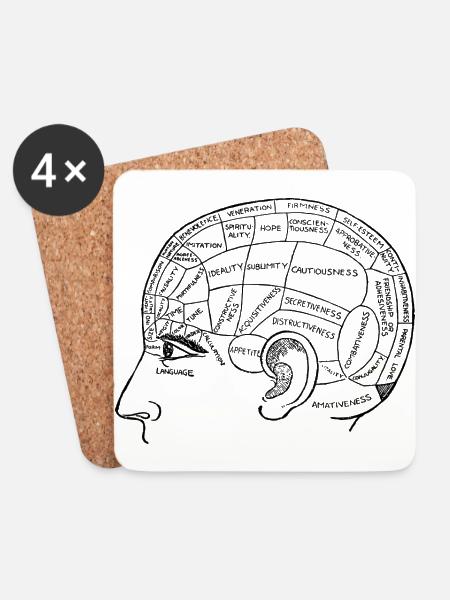 Gehirn,Anatomie,zeichnung,medizin - Untersetzer (4er-Set) - Weiß