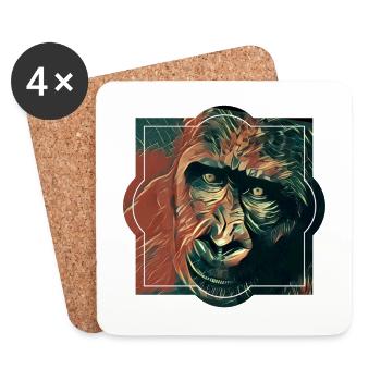 Cheeta Singe , le singe en toi. - Dessous de verre (lot de 4) - blanc - Devant
