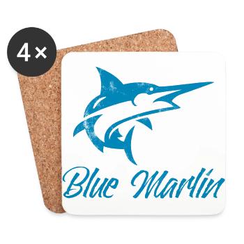 Angler - Angelsport - Blue Marlin - Geschenk - Untersetzer (4er-Set) - Weiß - Vorne