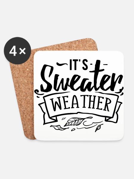 It s sweater weather - Coasters (set of 4) - white
