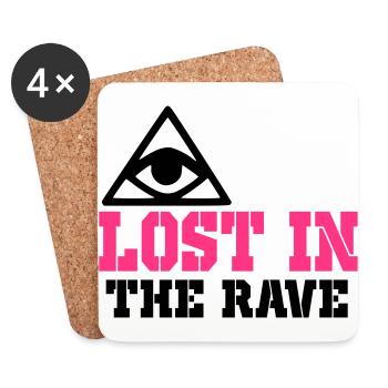 im Rave verloren - Untersetzer (4er-Set) - Weiß - Vorne