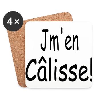 Jm' en Câlisse! - Dessous de verre (lot de 4) - blanc - Devant