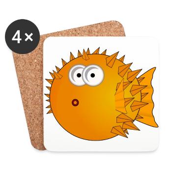 kugelfisch - Untersetzer (4er-Set) - Weiß - Vorne