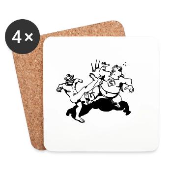 Vitamin C vs free radical (kick) - Coasters (set of 4) - white - Front