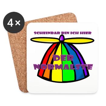 I'm the most normal here, Propeller hat - Coasters (set of 4) - white - Front