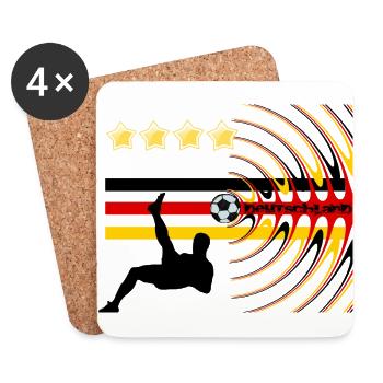 Football Germany black red gold - Coasters (set of 4) - white - Front