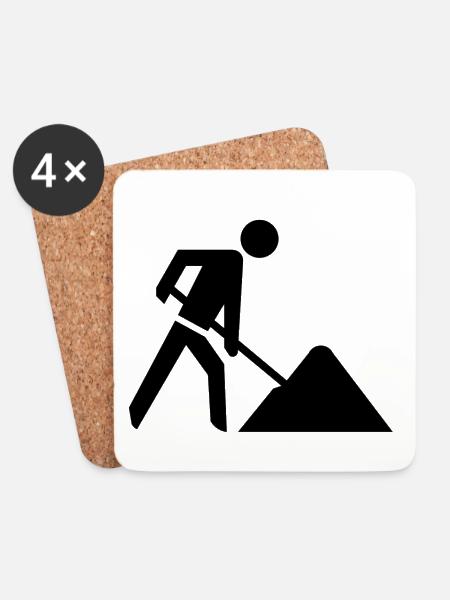Baustelle - Untersetzer (4er-Set) - Weiß