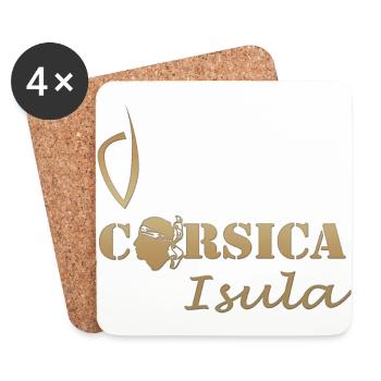 Corse - Dessous de verre (lot de 4) - blanc - Devant