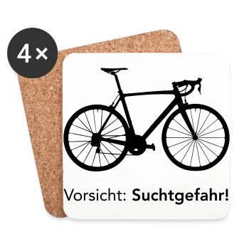 Rennrad Motiv als Geschenk für Fahrradfahrer - Untersetzer (4er-Set) - Weiß - Vorne