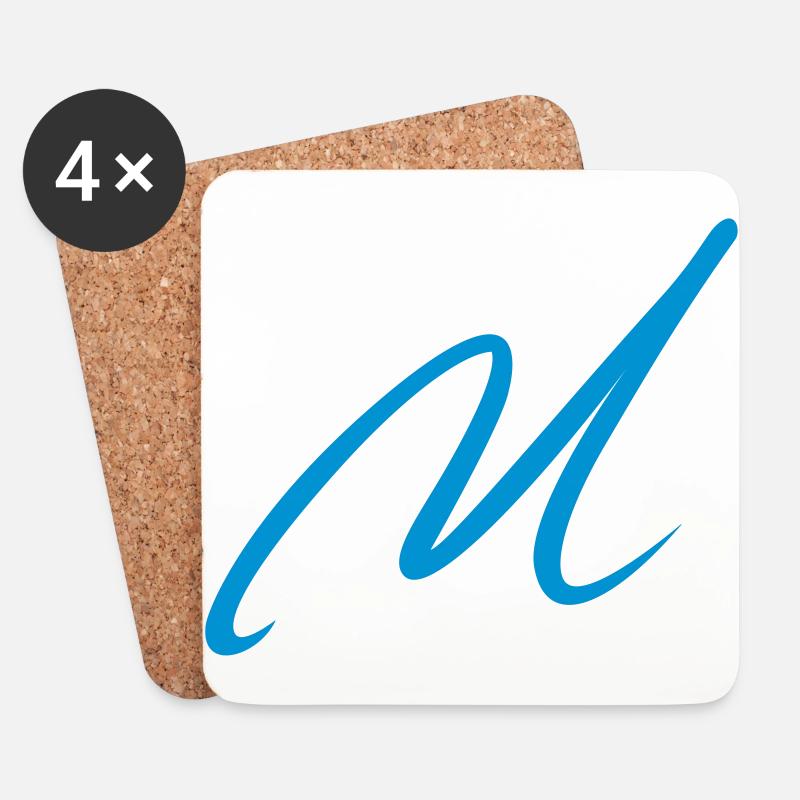 Buchstabe M - Untersetzer (4er-Set) - Weiß