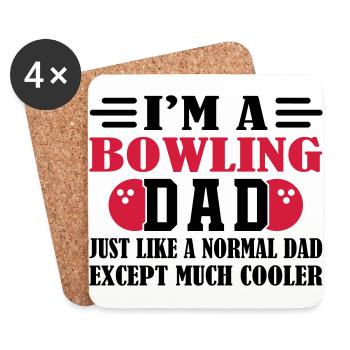 Bowling Papa - Dessous de verre (lot de 4) - blanc - Devant
