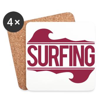 surfing - Coasters (set of 4) - white - Front