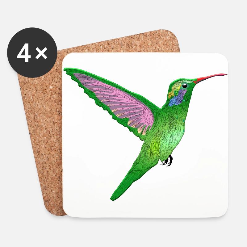Kolibri - Untersetzer (4er-Set) - Weiß