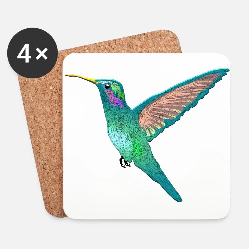 Kolibri Kleinster Vogel der Welt Bienenelfe Nektar - Untersetzer (4er-Set) - Weiß