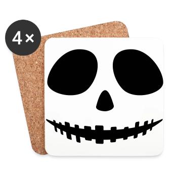 Halloween face 1c. - Coasters (set of 4) - white - Front