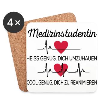 Medizinstudentin - Untersetzer (4er-Set) - Weiß - Vorne