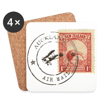 Kiwi stamp - Coasters (set of 4) - white - Front