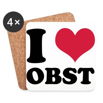 I love fruits - Coasters (set of 4) - white - Front