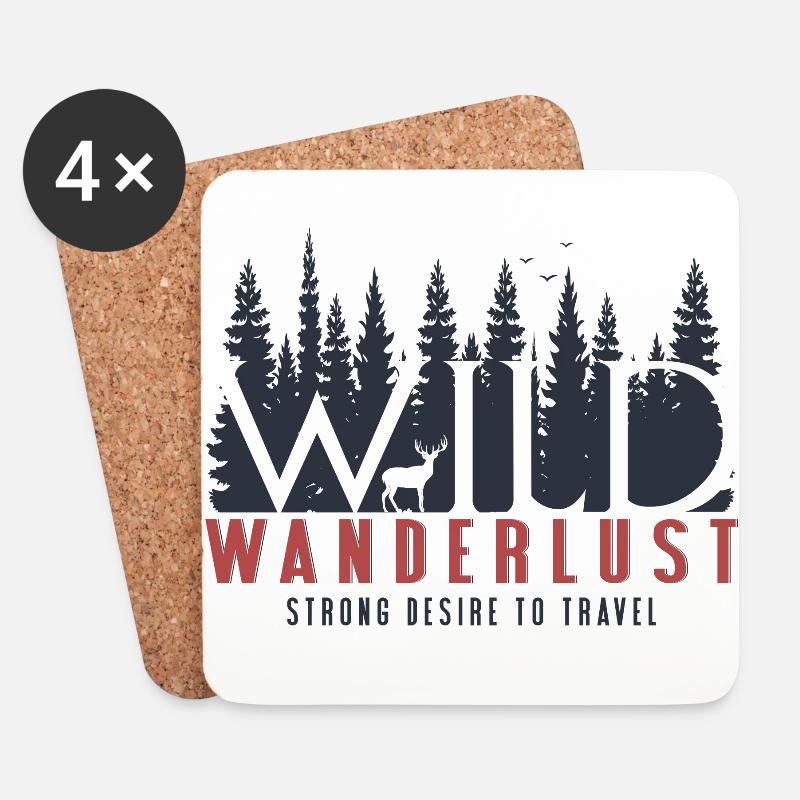 Wanderlust - Untersetzer (4er-Set) - Weiß
