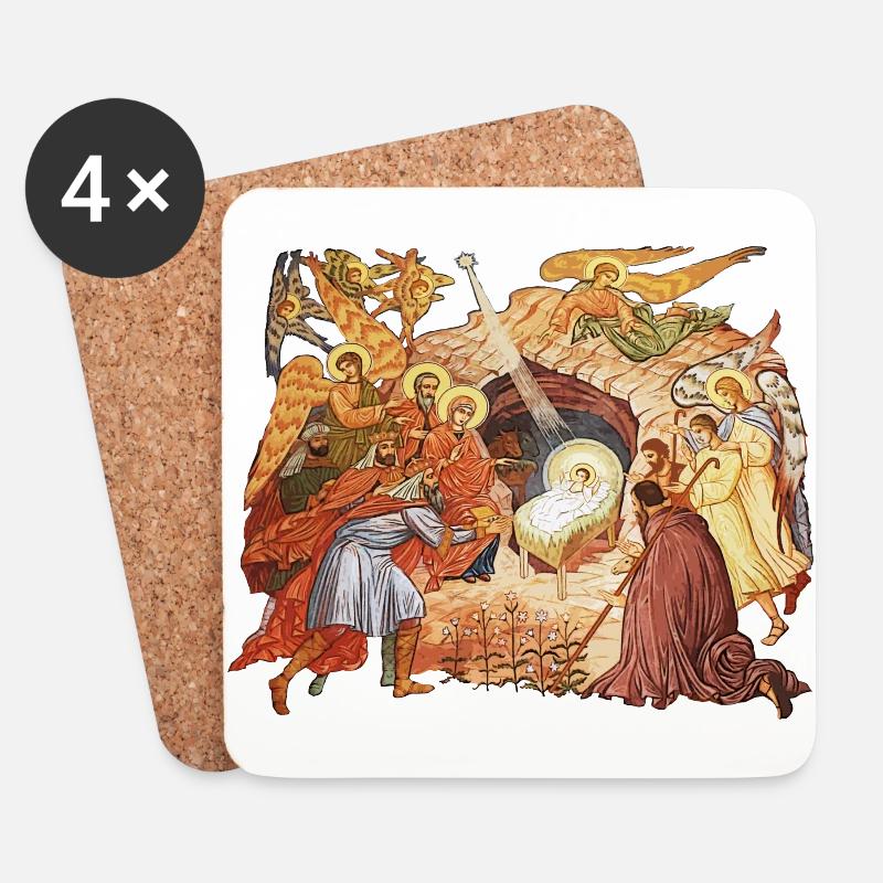 Jesus Geburtstag - Untersetzer (4er-Set) - Weiß