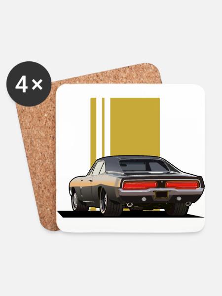 MuscleCar - Coasters (set of 4) - white
