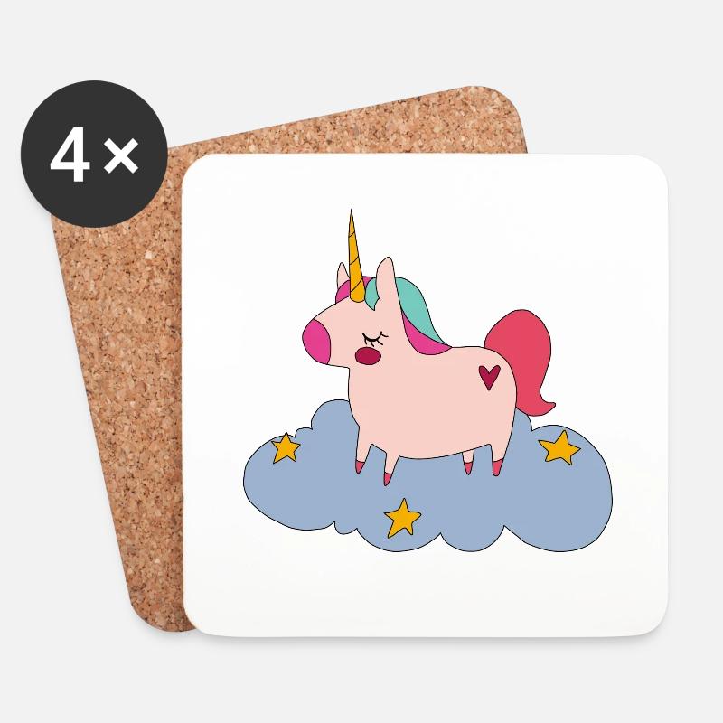 Unicorn , Einhorn, - Untersetzer (4er-Set) - Weiß